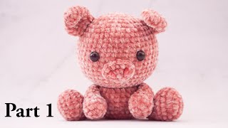 PIG  PART 1  AMIGURUMI CROCHET VELVET YARN [upl. by Meer821]