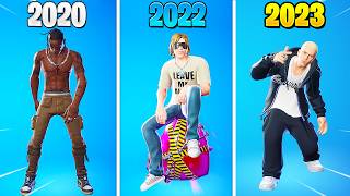 Evolution of All Icon Series Collab Skins and Emotes in Fortnite  Chapter 15 [upl. by Cynthy]