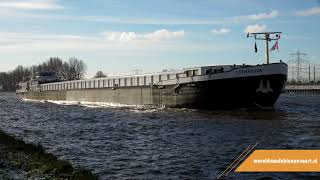 Binnenvaartschip Catharina op het Amsterdam Rijnkanaal  Binnenvaart [upl. by Lyrad833]