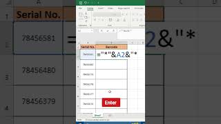 Barcode in Excel sheet soths excel excelshortcuts mexcel viral excelsolutions exceltips [upl. by Namso]