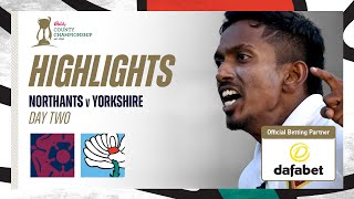 Highlights Northamptonshire vs Yorkshire  Day Two  Vishwa Fernando Shines On Debut [upl. by Isa311]