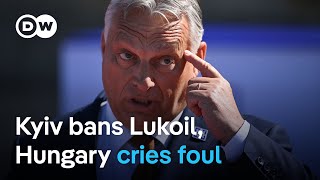 Hungary Slovakia call for EU action after Ukraine bans Russia’s Lukoil  DW News [upl. by Nibor]