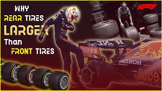 Why F1 cars have larger rear tires  Explained [upl. by As948]