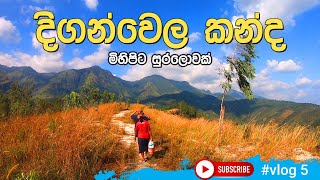 Diganwela Kanda Hiking දිගන්වෙල කන්ද නැග්ගා  මිහිපිට සුරලොවක් hiking srilanka travelvlog [upl. by Anitsirk]