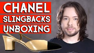 CHANEL BEIGE SLINGBACKS UNBOXING  BIGGEST SIZE [upl. by Oicnevuj]