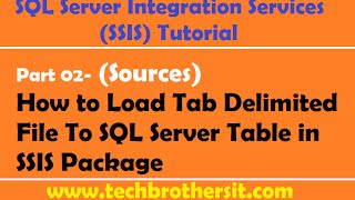 SSIS Tutorial Part 02 How to Load Tab Delimited File To SQL Server Table in SSIS Package [upl. by Farah]