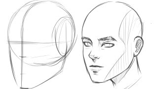 How to Draw Human Head 34 View [upl. by Macnair566]