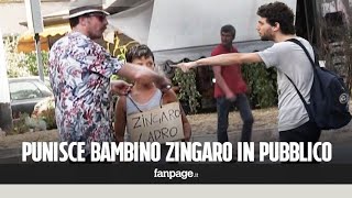 Punisce un bambino zingaro in pubblico le reazioni dei passanti Esperimento sociale [upl. by Jonis222]