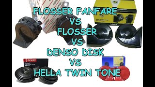 Klakson Fanfare Fer Flosser VS Flosser VS Hella Red Twin Tone VS Denso Disk [upl. by Kaehpos]