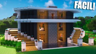 ✅Cómo hacer una casa MODERNA en Minecraft🏡 FÁCIL Y RÁPIDO 7 [upl. by Rednasyl756]