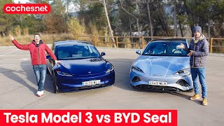 TESLA Model 3 vs BYD Seal ⚡️⚡️ Duelo de eléctricos 2024  Prueba Comparativa  Review en español [upl. by Nord]