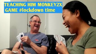 TEACHING HIM HOW TO PLAY TONGITS CARD GAME ENDED UP WITH MONKEY MONKEY🤣😂😂😍 LOCKDOWNTIME [upl. by Eilatam]