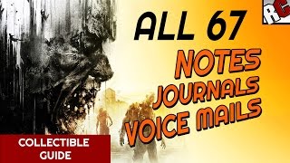 Dying Light  All Text Collectibles  Notes Battle Journals and Voice Mail Locations [upl. by Jariv523]