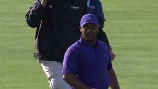 Harold Varner III Winner Putt Saudi International View From Above Amazing [upl. by Olracnaig]