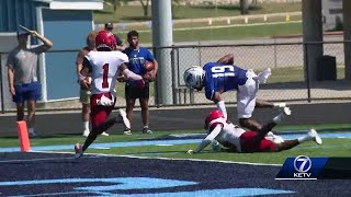 Iowa Western downs Georgia Military Academy 2610 in home opener [upl. by Neveda]