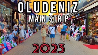 Oludeniz Main Strip 2023  Turkey  Shopping area in Oludeniz Turkey with bars and restaurants [upl. by Redwine]