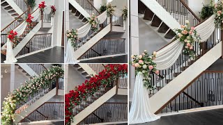 DIY  Staircase Draping DIY Staircase Floral Decor [upl. by Herring]