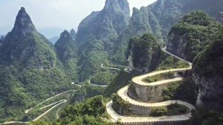 Wonders of The World  Tianmen mountain road Zhangjiajie China [upl. by Steep]