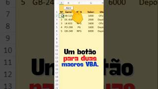 Como executar DUAS MACROS com um só BOTÃO Excel VBA [upl. by Aerona545]