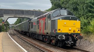 37884 with EX XC HST MK3s  Loaded corby steel At South Wigston 21082024 [upl. by Hgeilyak]