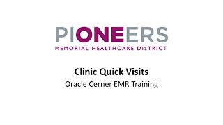 20 Cerner Clinic Quick Visits [upl. by Aneelas701]