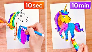 COOL ART TRICKS AND DRAWING HACKS  Easy And Cool Art Hacks by 123 GO Like [upl. by Ssegrub]