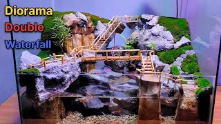 Cara membuat Dobel waterfall paludarium  how to make a double waterfall paludarium [upl. by Dione]