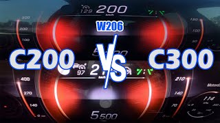 C300 vs C200 W206  100200kmh amp 0100kmh  CarPerferormance Media [upl. by Caspar]