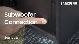 How to manually connect the subwoofer to your 2018 Soundbar  Samsung US [upl. by Ennaisoj]