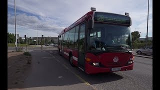 Sweden Stockholm ride with tram replacement bus from Årstaberg to Stora Essingen [upl. by Ahpla]