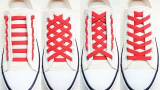 4 Way To Tie Shoelaces Creative Idea to Fasten Tie Your Shoes Tutorial Step by Step [upl. by Arihat]