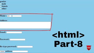 how to add mobile and address on html webpage registration form html tutorial in hindi [upl. by Ysak]