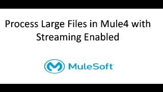 Mule4 Process Large files using mule 4 with streaming enabled [upl. by Argus308]