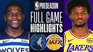 LAKERS vs TIMBERWOLVES FULL GAME HIGHLIGHTS  October 3 2024  2024 NBA Pre Season Highlights 2K25 [upl. by Pammy]