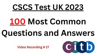 CSCS Test UK  100 New QampA  CSCS Card UK 2023  CITB health and safety Test 2023  CSCS Mock Test [upl. by Assenay]