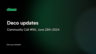 Deco Updates  Community Call 50  June 28 24  Brazilian Portuguese 🇧🇷 [upl. by Rbma]