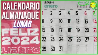 CALENDARIO ALMANAQUE LUNAR ENERO 2024 HD [upl. by Llennol]