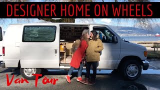 VAN TOUR Designer Home On Wheels  Ford E250 Conversion Van [upl. by Onaicnop52]