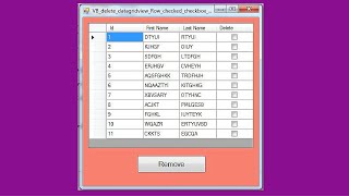 VBNET Tutorial  How To Delete Datagridview Checked Rows Cell Using VBNET  With Source Code [upl. by Himelman924]