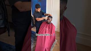 Damson Idris getting a haircut 🤩 shorts barber haircut [upl. by Amlas637]