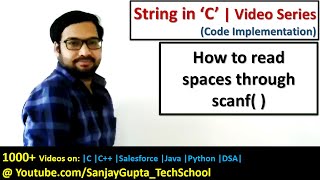 How to read strings including spaces through scanf  function in c programming language [upl. by Naehs629]