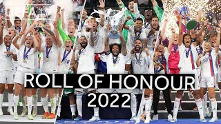 UEFA Roll of Honour 2022 [upl. by Lashondra]