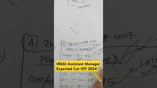 IRDAI Assistant Manager Expected Cut Off 2024  IRDAI Assistant Manager Cut Off 2024  Safe Score [upl. by Irreg497]