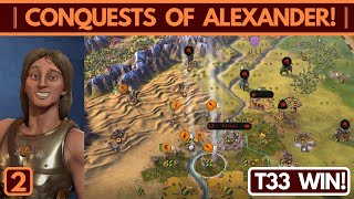 Conquests of Alexander│Turn 33 Victory│Civilization VI Scenario│Ep 22 [upl. by Llahsram310]