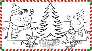 Peppa Pig Christmas Coloring Book Pages Kids Fun Art Coloring Videos For Kids [upl. by Atterual]