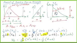 CE11020 Iy the moment of inertia for a triangleat the CgStaticsEnglish [upl. by Remo]