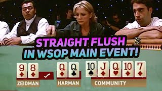 Straight Flush vs Full House in 2005 WSOP Main Event  Jennifer Harman vs Cory Zeidman [upl. by Aitnahs]