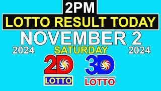 2pm Lotto Result Today November 2 2024  PCSO Swertres Ez2 [upl. by Tannenbaum311]