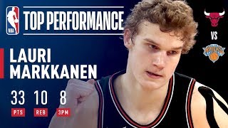 Lauri Markkanen Scores 33 Hits 8 Threes Ties Bulls Rookie Record  January 10 2018 [upl. by Siramay528]