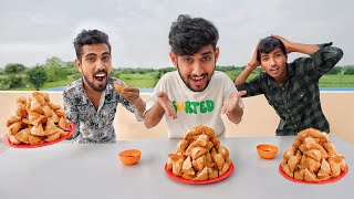 Samosa eating challenge with my friends looser will get punishment [upl. by Imoyik]